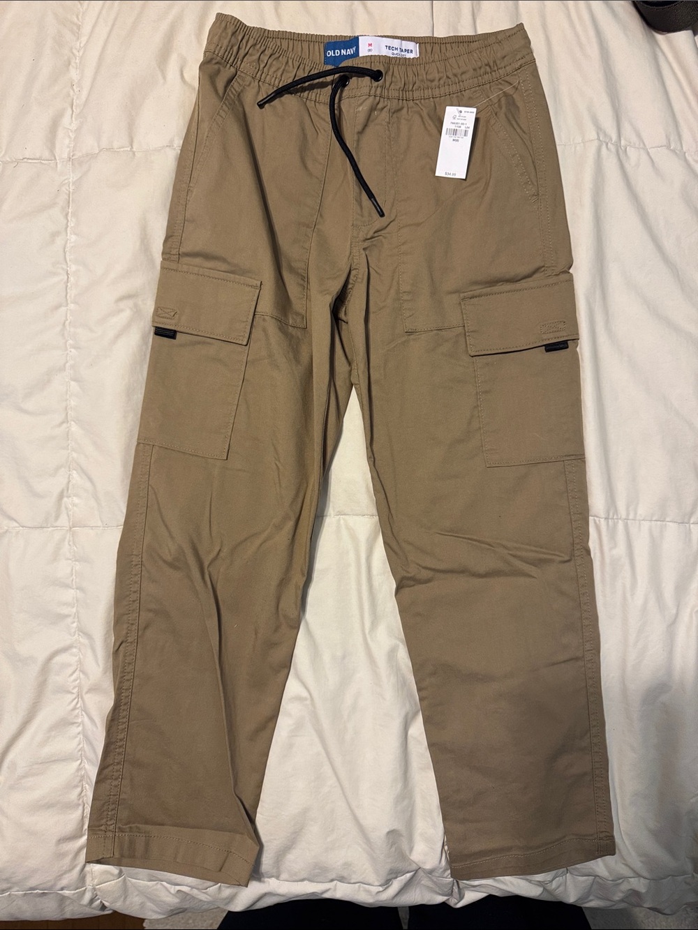 Old Navy Men's Khaki Cargo Joggers with Drawstring